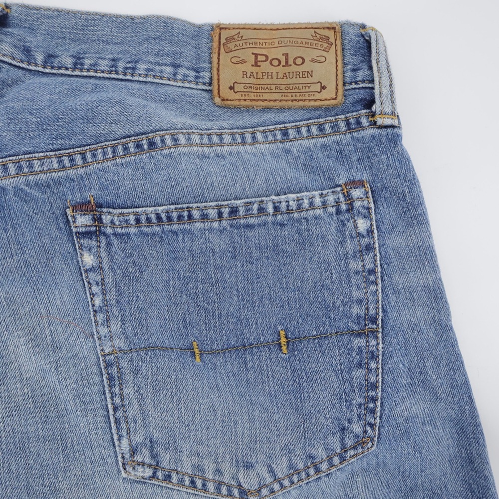 Polo Ralph Lauren Authentic Dungarees Jeans Blue Denim Mens 34x30